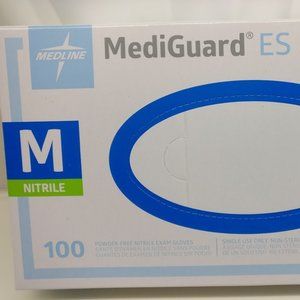 Medline MediGuard ES Powder-Free Nitrile Exam Gloves Size Medium Box of 100